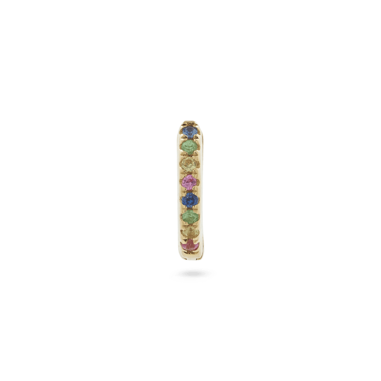 Stone and Strand 10K Yellow Gold Second Hole Teeny Unicorn Gemstone Huggie Front Image