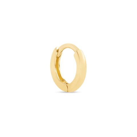 Stone and Strand 14K Yellow Gold Second Hole Teeny Gold Huggie Clicker Earring Side Image