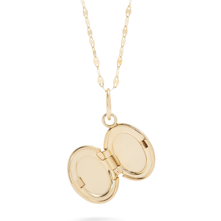 Stone and Strand 14K Yellow Gold Secret's Safe Locket Close Up Open Image