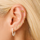 Image of 10K Yellow Gold Serpent Stud with Stone and Strand Earrings