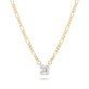 Stone and Strand 10K Yellow Gold Tiny Shield of Strength Diamond Necklace Close Up Image