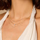 Image of 10K Yellow Gold Tiny Shield of Strength Diamond Necklace with Stone and Strand Necklaces