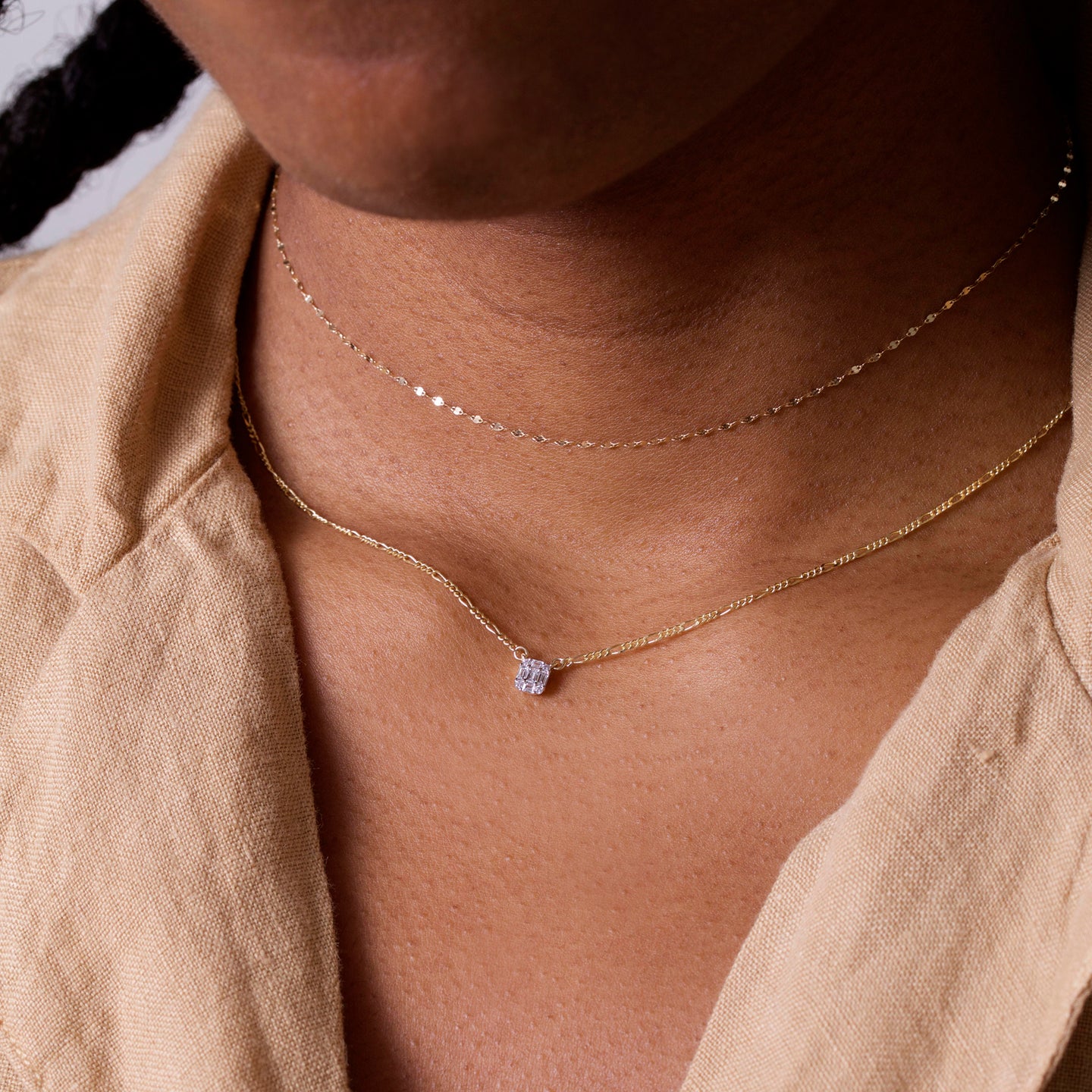 Tiny Shield of Strength Necklace STONE AND STRAND