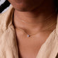 Image of 10K Yellow Gold Tiny Shield of Strength Diamond Necklace with Stone and Strand Necklaces