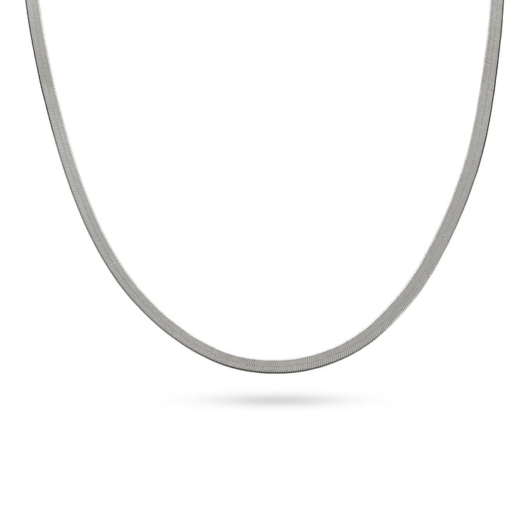 Silver Herringbone Necklace - Thick Herringbone Chain - Pamela Love