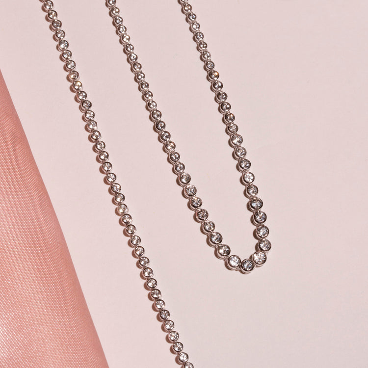 Silver White Topaz Tennis Bracelet