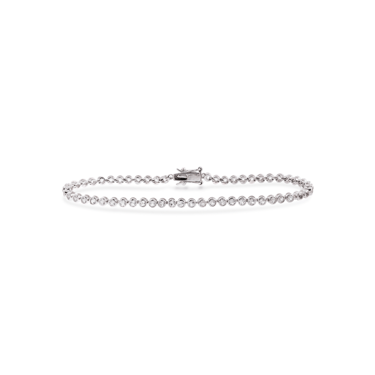 Silver White Topaz Tennis Bracelet