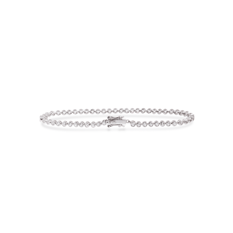 Silver White Topaz Tennis Bracelet