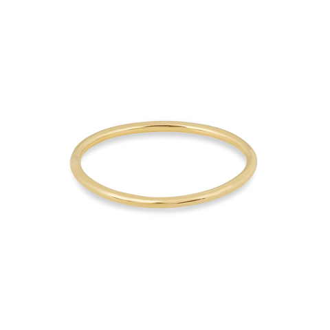 Stone and Strand 14K Yellow Gold Slim Gold Round Band Front Image