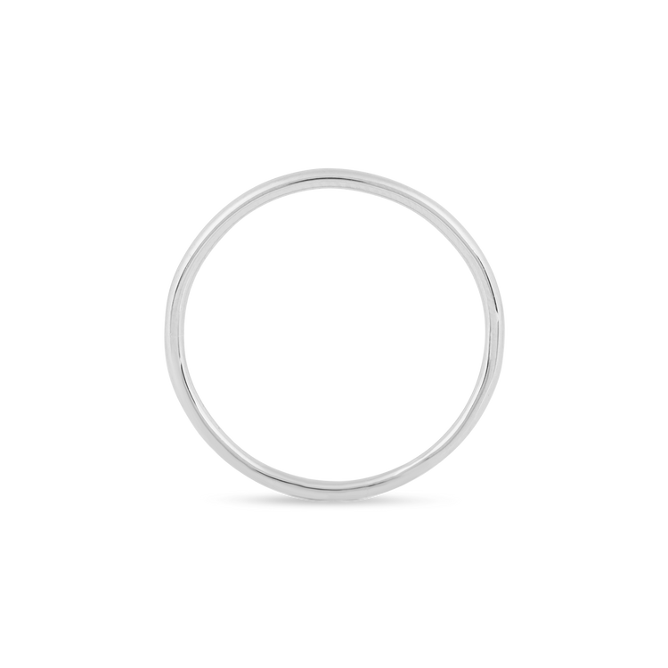 Stone and Strand 14K White Gold Slim Gold Round Band Top Image