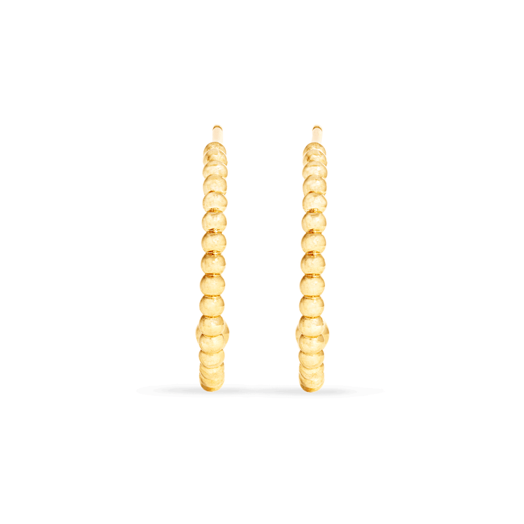 Stone and Strand 10K Yellow Gold Small Beaded Hoop Front Image