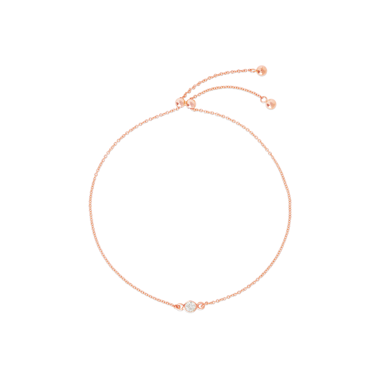 Stone and Strand 14K Rose Gold Tiny Diamond Slider Bracelet Front Image