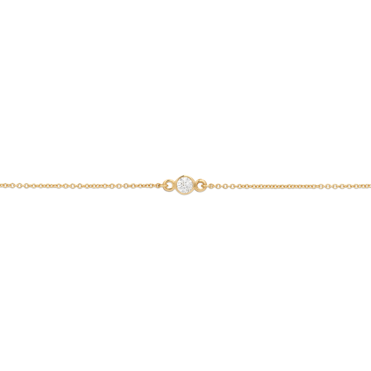 Stone and Strand 14K Yellow Gold Tiny Diamond Slider Bracelet Close Up Image