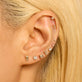 Image of 10K Yellow Gold Small Diamond Stud with Stone and Strand Earrings