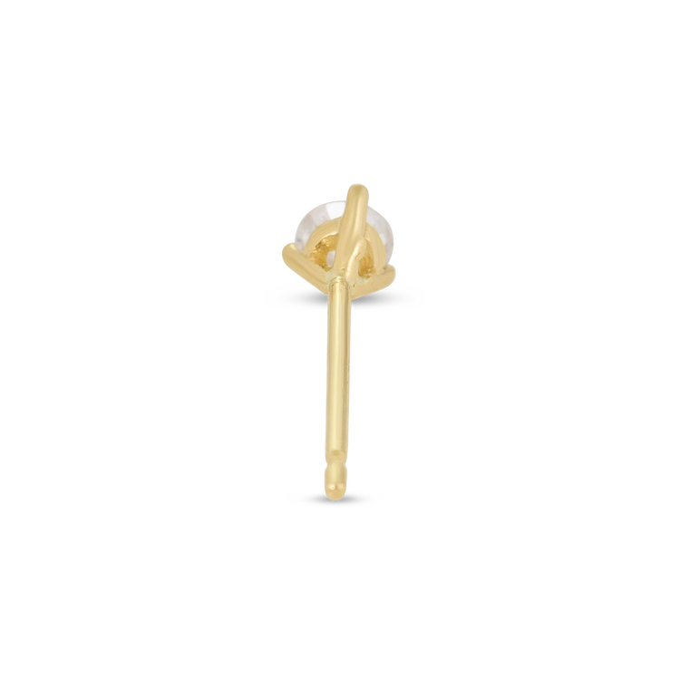 Stone and Strand 10K Yellow Gold Small Diamond Stud Rear Image