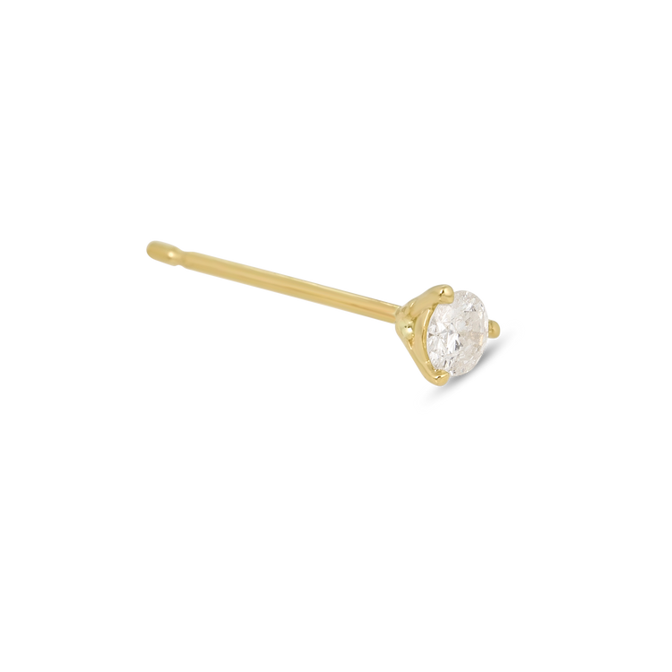 Stone and Strand 10K Yellow Gold Small Diamond Stud Side Image