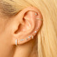 Image of 10K Yellow Gold Small Diamond Stud with Stone and Strand Earrings