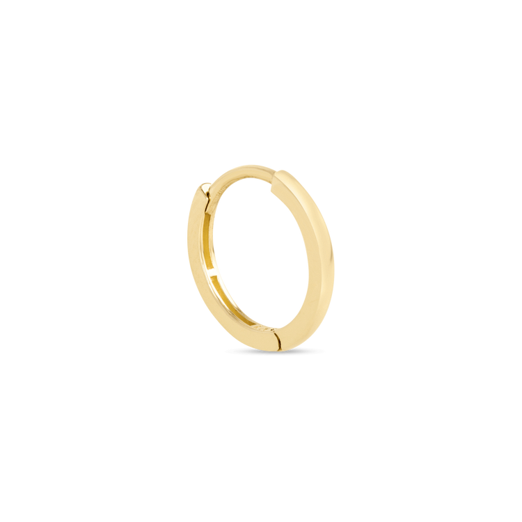 Stone and Strand 10K Yellow Gold Small Gold Huggie Clicker Earring Side Image