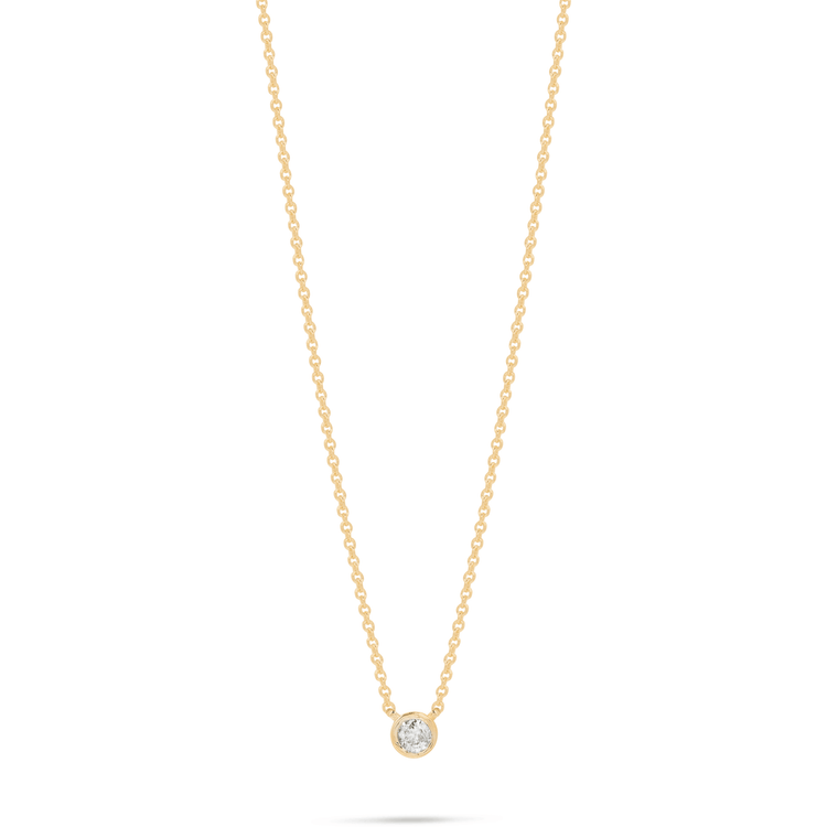 Stone and Strand 10K Yellow Gold Small Round Diamond Necklace Front Image
