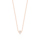 Stone and Strand 10K Rose Gold Small Round Diamond Necklace Close Up Image