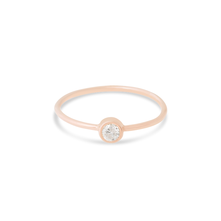 Stone and Strand 10K Rose Gold Small Round Diamond Ring Front Image
