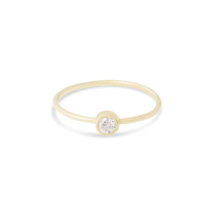 Stone and Strand 10K Yellow Gold Small Round Diamond Ring Front Image