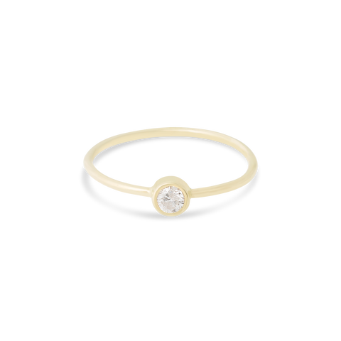 Stone and Strand 10K Yellow Gold Small Round Diamond Ring Front Image