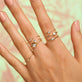 Image of 10K Yellow Gold Small Round Diamond Ring with Stone and Strand Rings