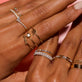 Image of 10K Yellow Gold Small Round Diamond Ring with Stone and Strand Rings