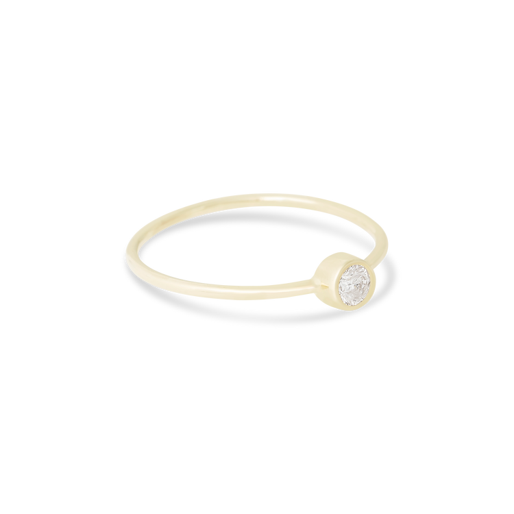 Stone and Strand 10K Yellow Gold Small Round Diamond Ring Side Image