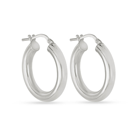 Small Silver Hollow Hoops