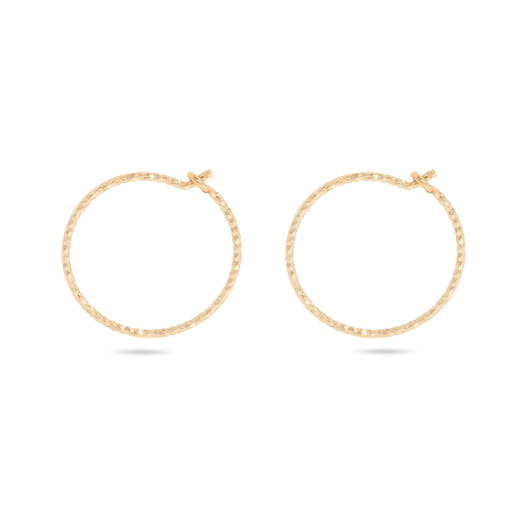 Gold sparkle hoop discount earrings
