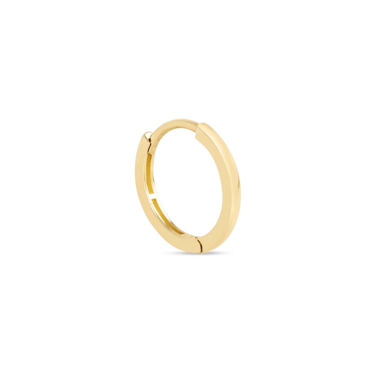 Stone and Strand 14K Yellow Gold Dainty Small Gold Huggie Clicker Earring Side Image