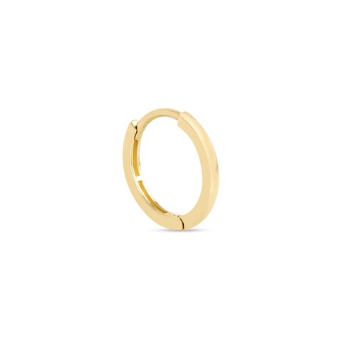 Stone and Strand 14K Yellow Gold Dainty Small Gold Huggie Clicker Earring Side Image