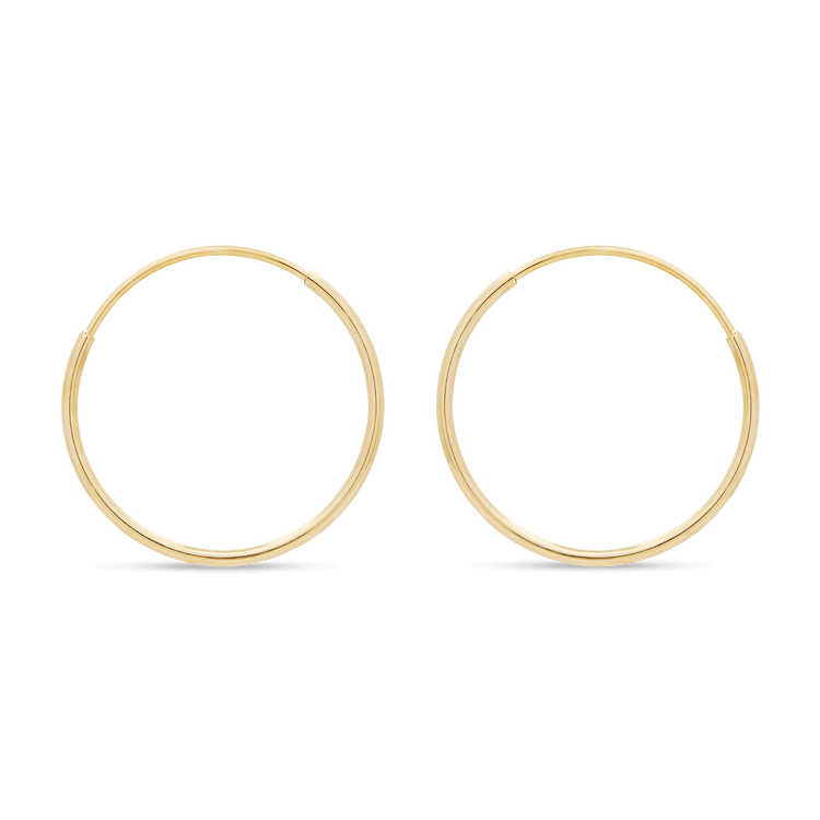 Stone and Strand 10K Yellow Gold Small Round Endless Hoop Earrings Side Image