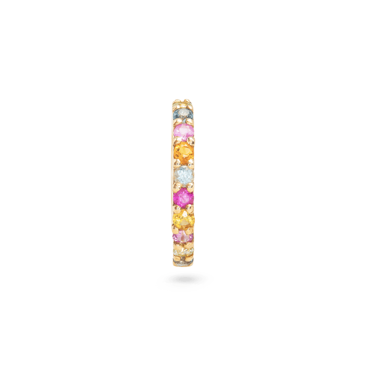 Stone and Strand 14K Yellow Gold Somewhere Over The Rainbow Gemstone Huggie Front Image