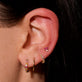 Image of 14K Yellow Gold Somewhere Over The Rainbow Huggie with Stone and Strand Earrings