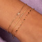 Image of 10K Yellow Gold Sparkle Chain Bracelet with Stone and Strand Bracelets