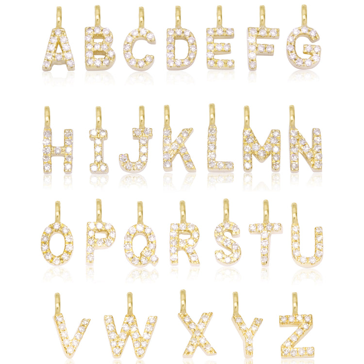 Stone and Strand 10K Yellow Gold Tiny Diamond Initial Sparkle Choker Initials Image