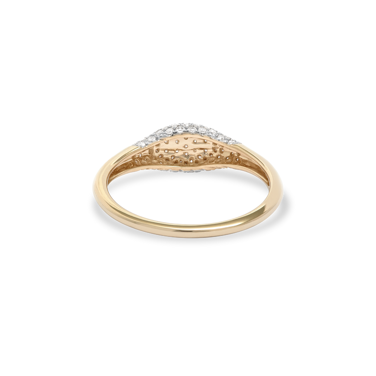 Stone and Strand 10K Yellow Gold Fine Sparkle Mini Signet Diamond Ring Rear Image