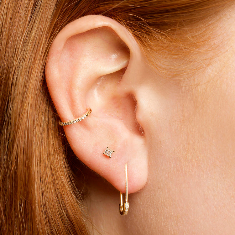 Safety Pin Earrings, Hoop Earrings, Gold Safety Pin Earrings – Evileyefavor