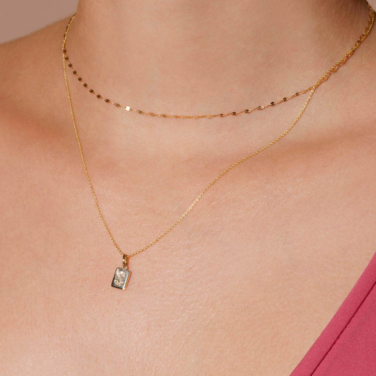 Stone and strand hotsell initial necklace