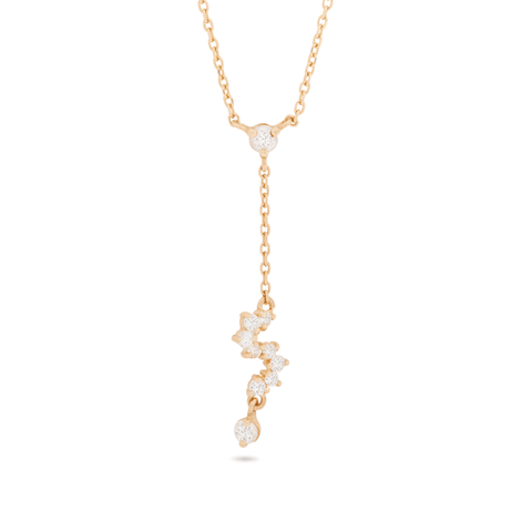 ◆STONEHENgE◆ 14K Gold Necklace SA25A25T Squiggle Lariat Necklace – STONE AND STRAND