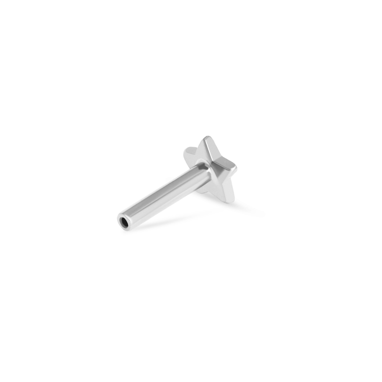 Stone and Strand Titanium Star Threadless Push Pin Flat Back Rear Image