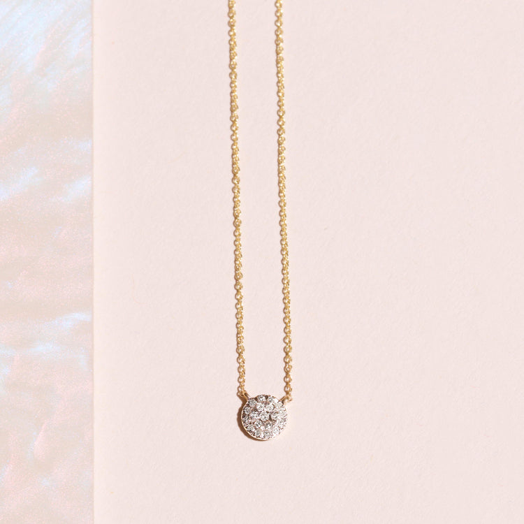 Stone and Strand 14K Yellow Gold Strength in Solitude Diamond Necklace Editorial Image