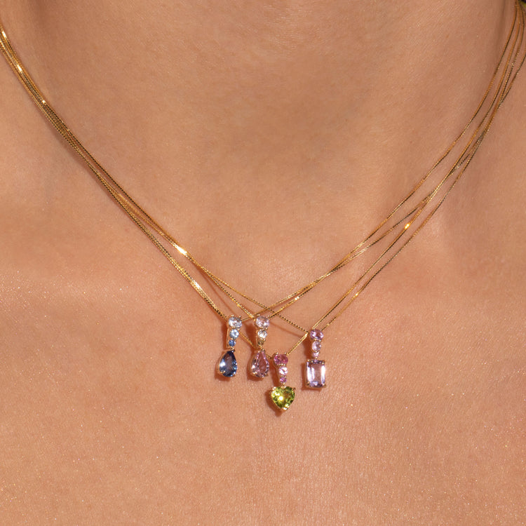 Image of 10K Yellow Gold Sugarplum Candyland Necklace with Stone and Strand Necklaces