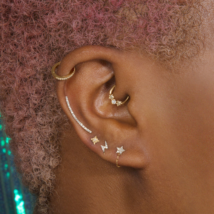 Star Light Fixed Hoop Earring