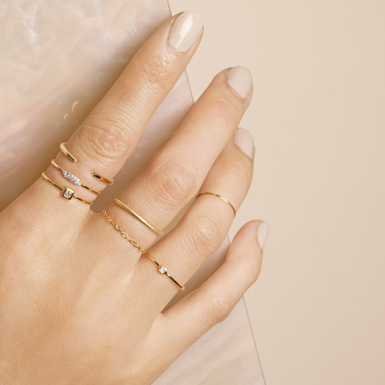 Tiny Princess Diamond Ring