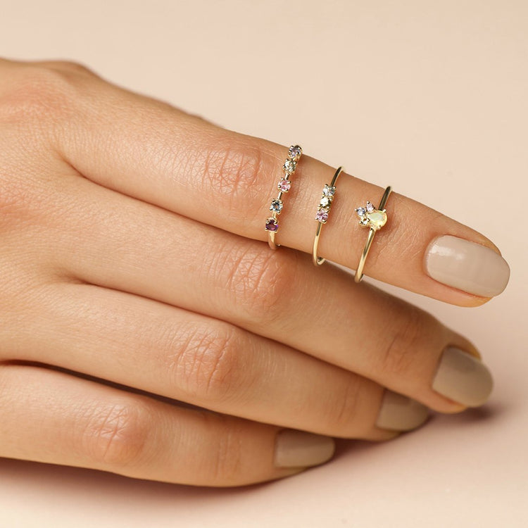 Pear Opal Unicorn Crown Ring