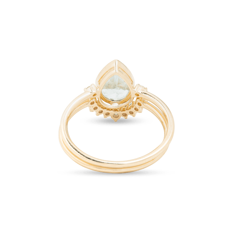 Teardrop Aquamarine Ring Set